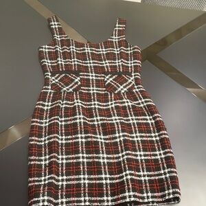 Ann Taylor Black and Red Plaid Mini Dress